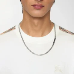 Engraved Check Chain Necklace
