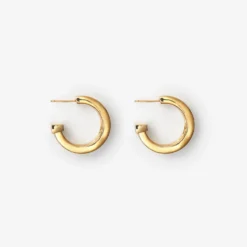 Engraved Check Hoop Earrings