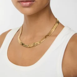 Engraved Check Necklace