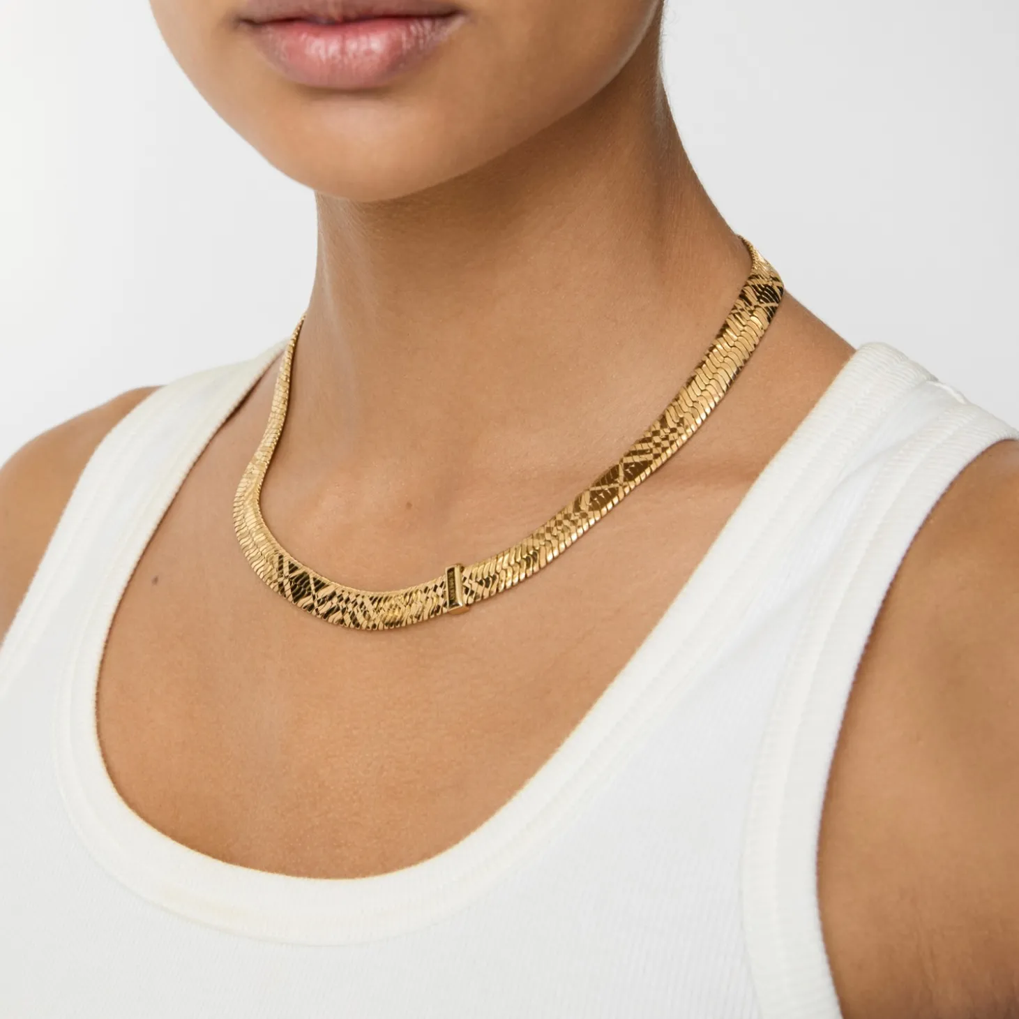 Engraved Check Necklace