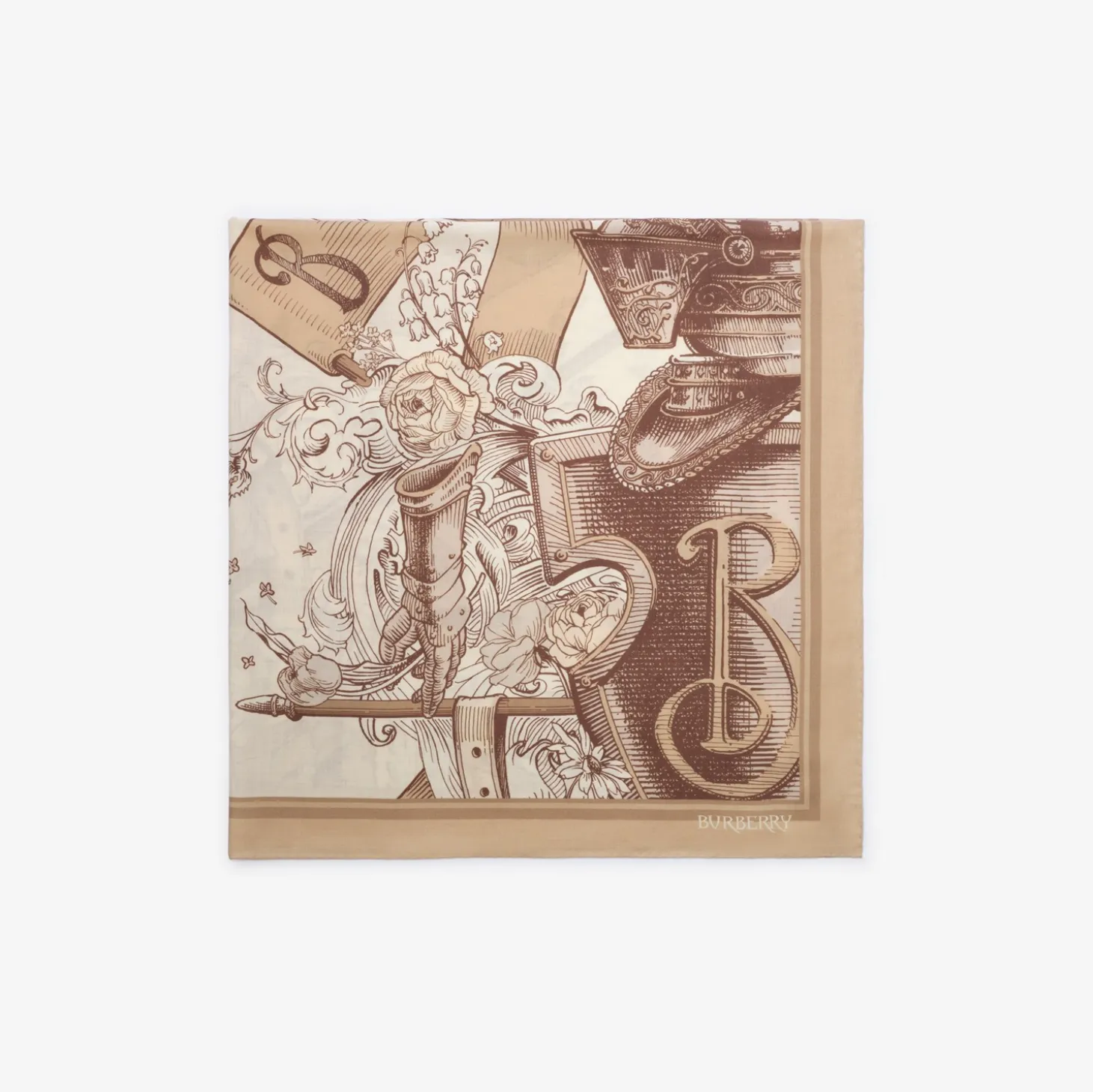 Etched Knight Cashmere Silk Scarf