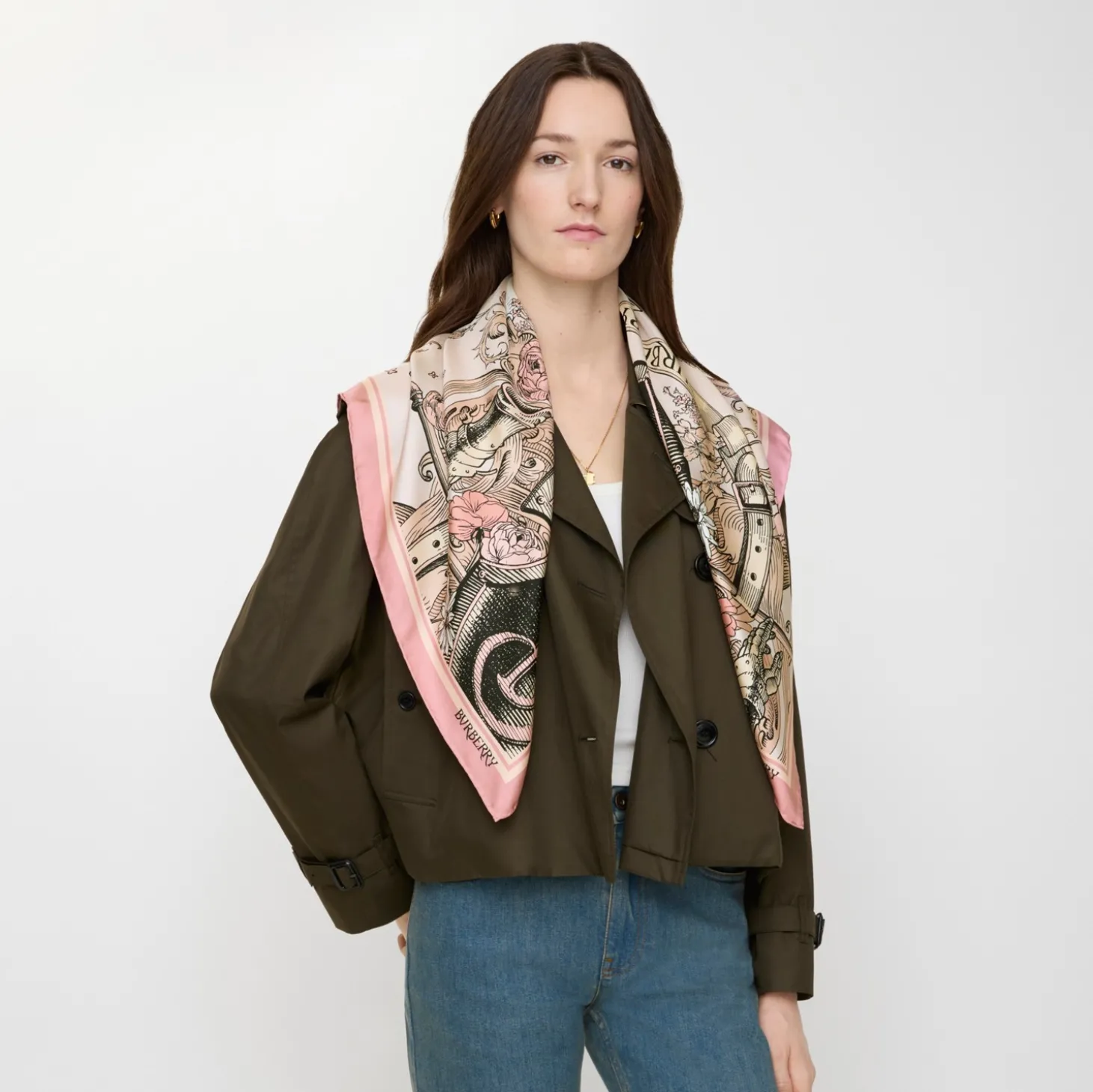 Etched Knight Silk Scarf