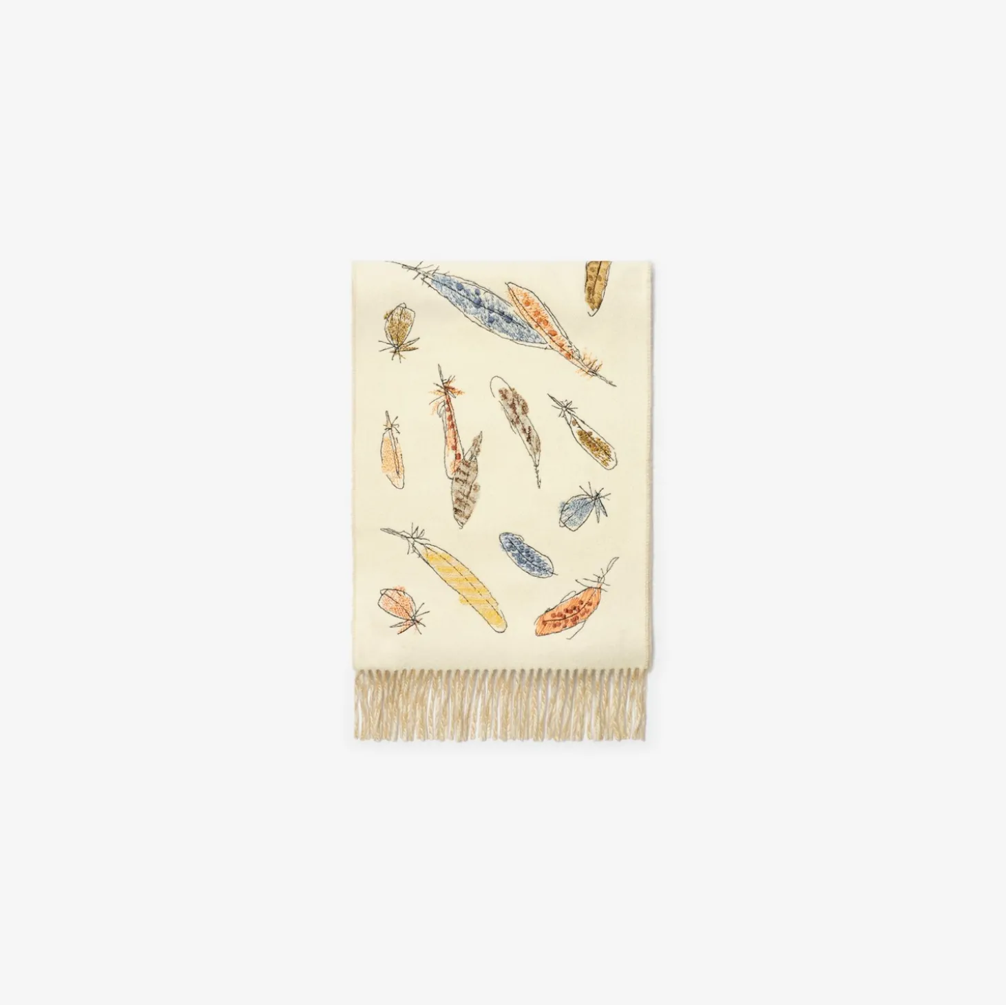 Feather Print Cashmere Scarf