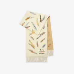 Feather Print Cashmere Scarf