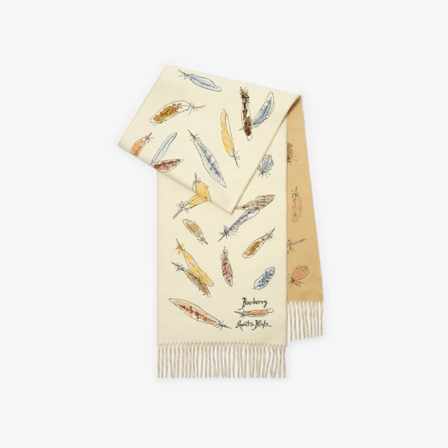 Feather Print Cashmere Scarf