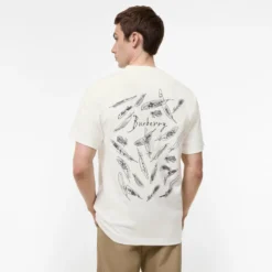 Feather Print Cotton T-shirt