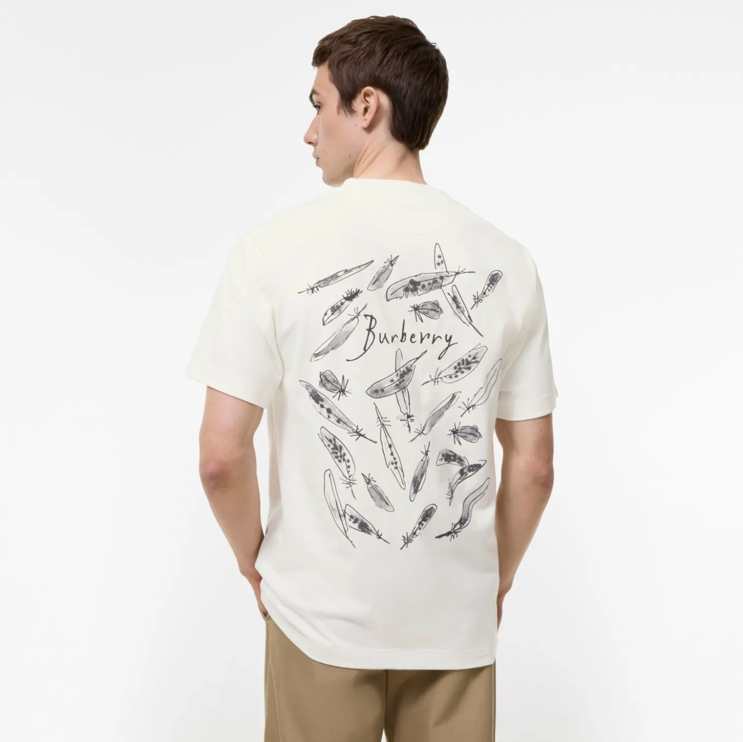 Feather Print Cotton T-shirt