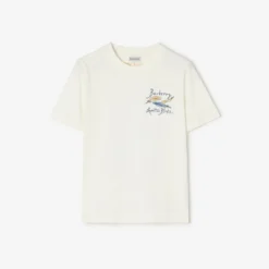 Feather Print Cotton T-shirt