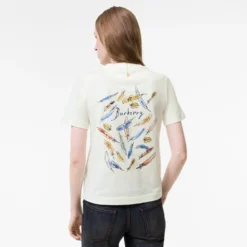 Feather Print Cotton T-shirt