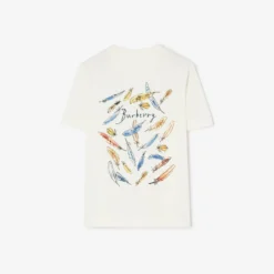Feather Print Cotton T-shirt