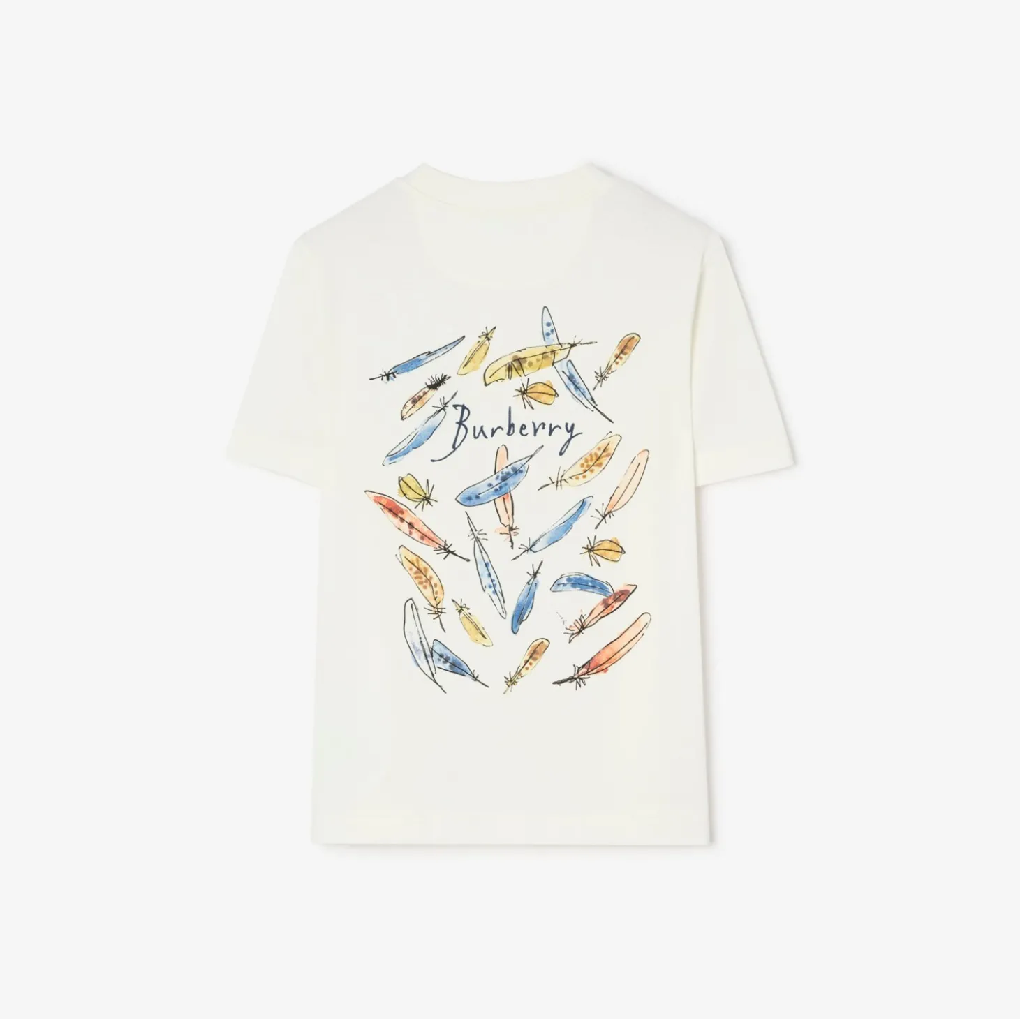 Feather Print Cotton T-shirt