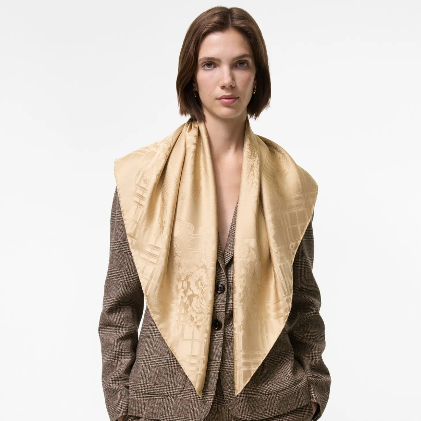 Floral Crest Silk Scarf