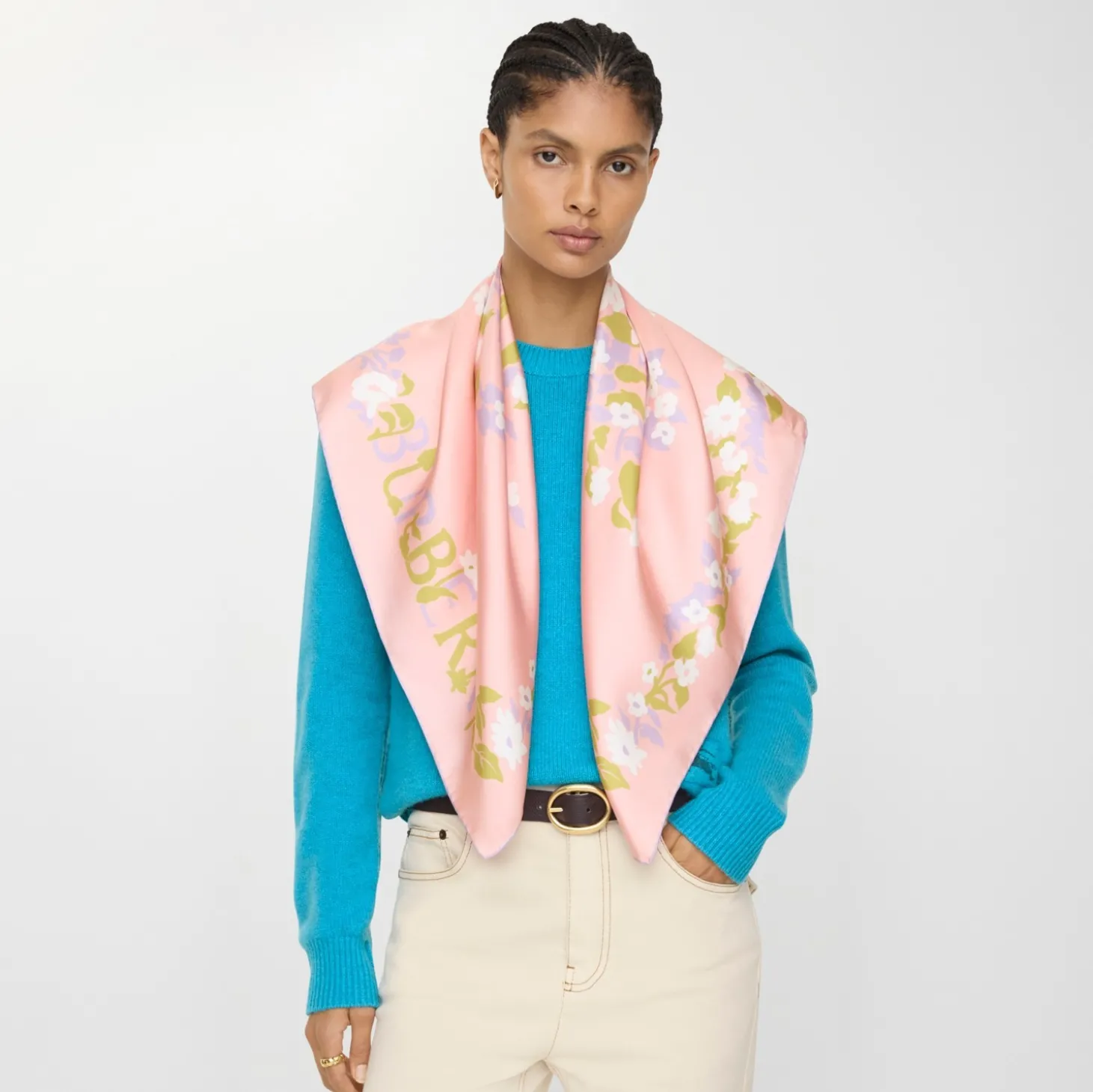 Floral Knight Silk Scarf