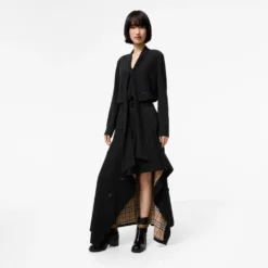Gabardine Asymmetric Trench Skirt