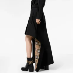 Gabardine Asymmetric Trench Skirt