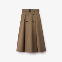 Gabardine Trench Midi Skirt