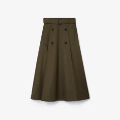 Gabardine Trench Midi Skirt