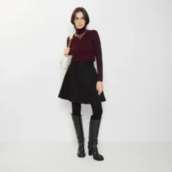 Gabardine Trench Mini Skirt