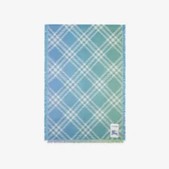 Gradient Check Wool Silk Scarf