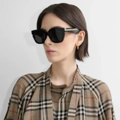 Inlaid Check Square Sunglasses
