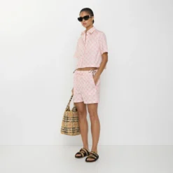 Knight Checkerboard Cotton Poplin Shorts