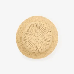 Knight Stamp Raffia-effect Bucket Hat