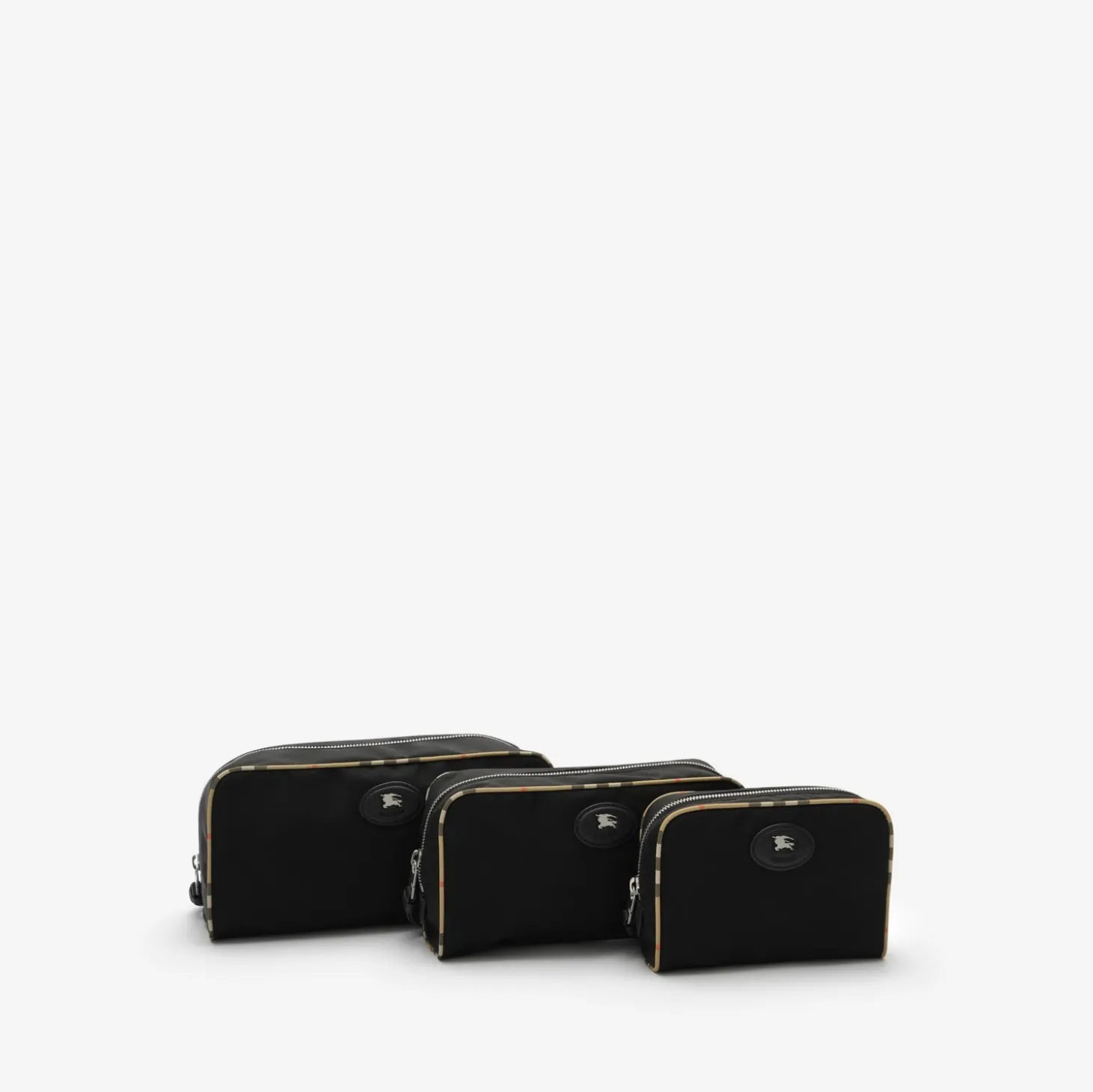 Large Check Trim Travel Pouch