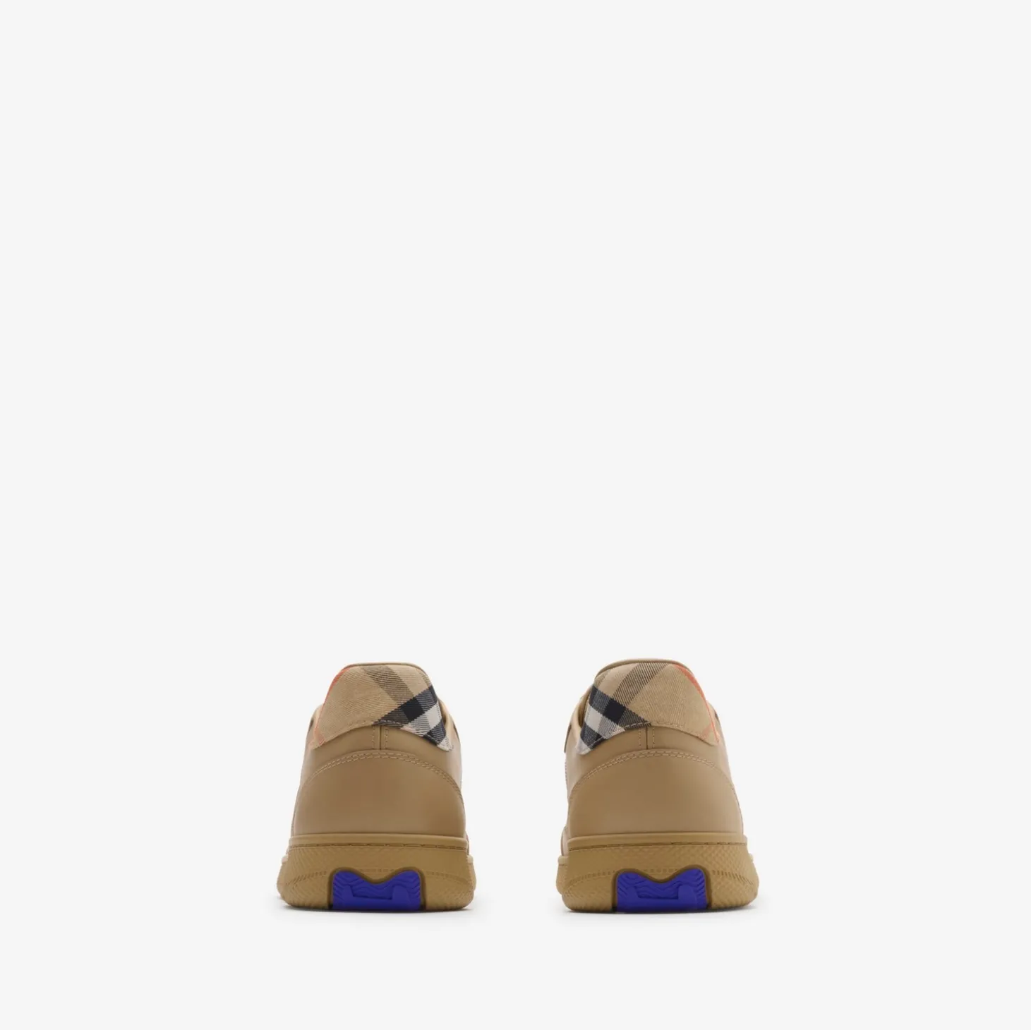 Leather and Check Terrace Sneakers