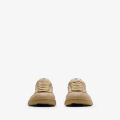 Leather and Check Terrace Sneakers