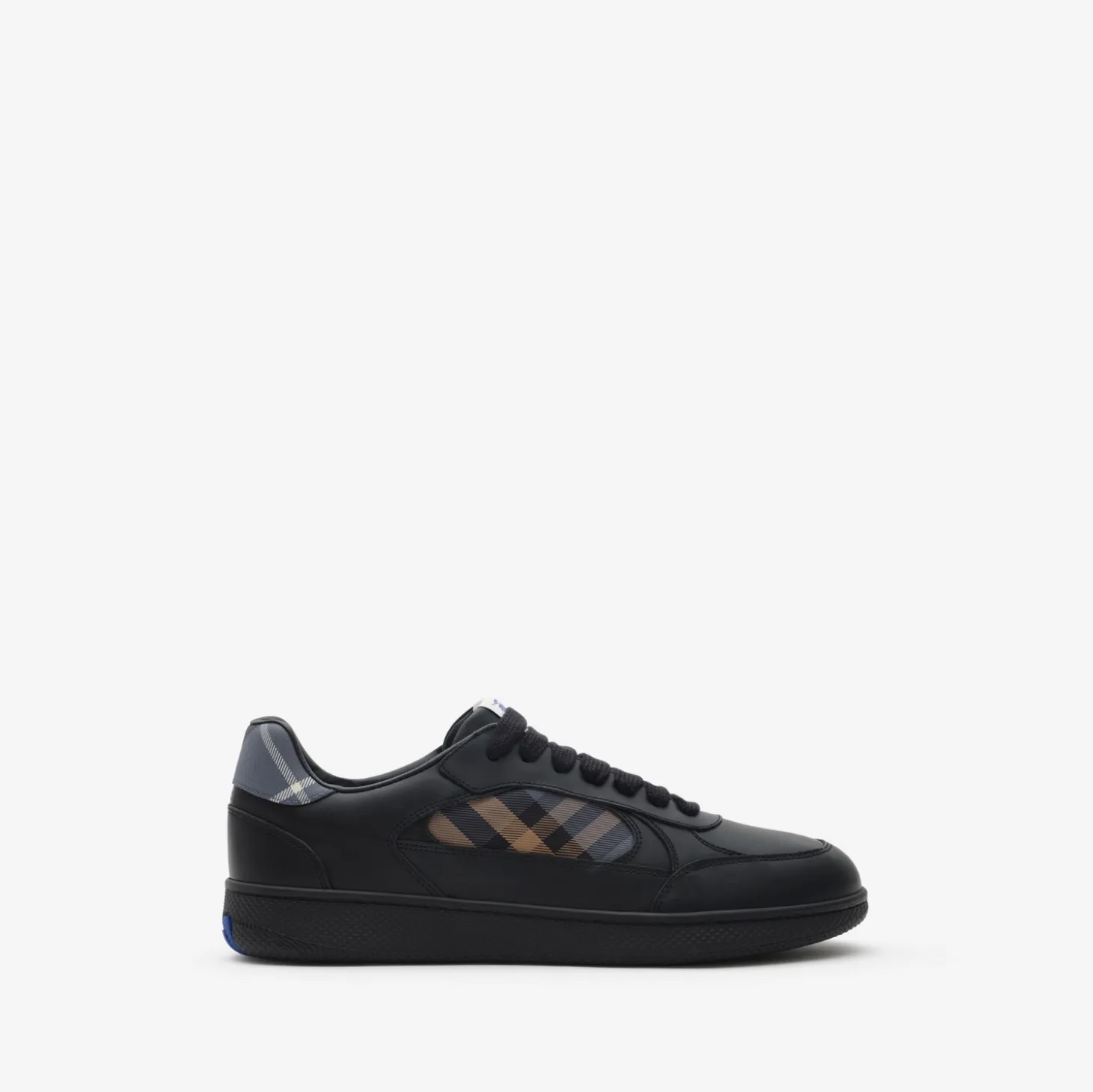 Leather and Check Terrace Sneakers