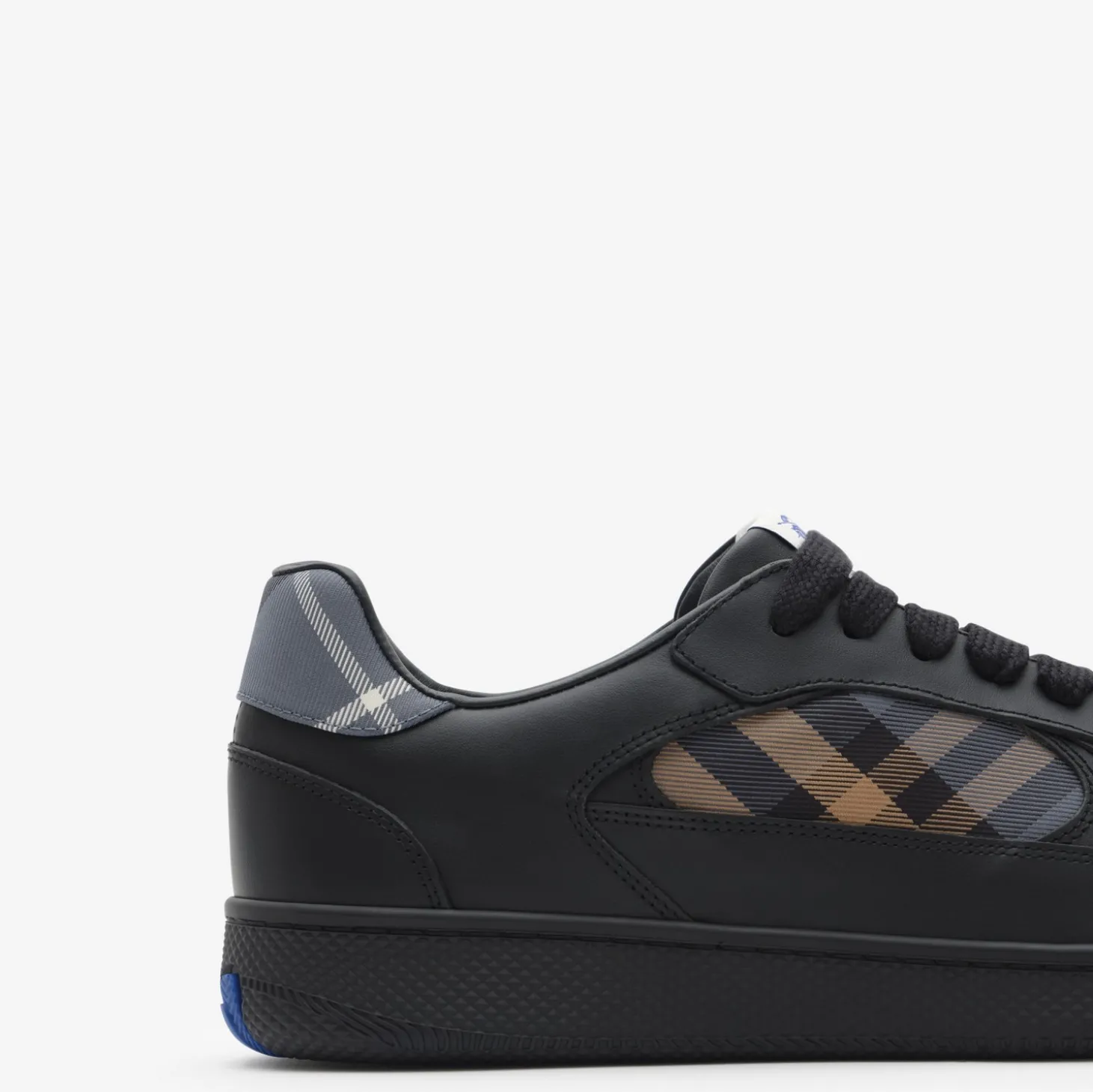 Leather and Check Terrace Sneakers
