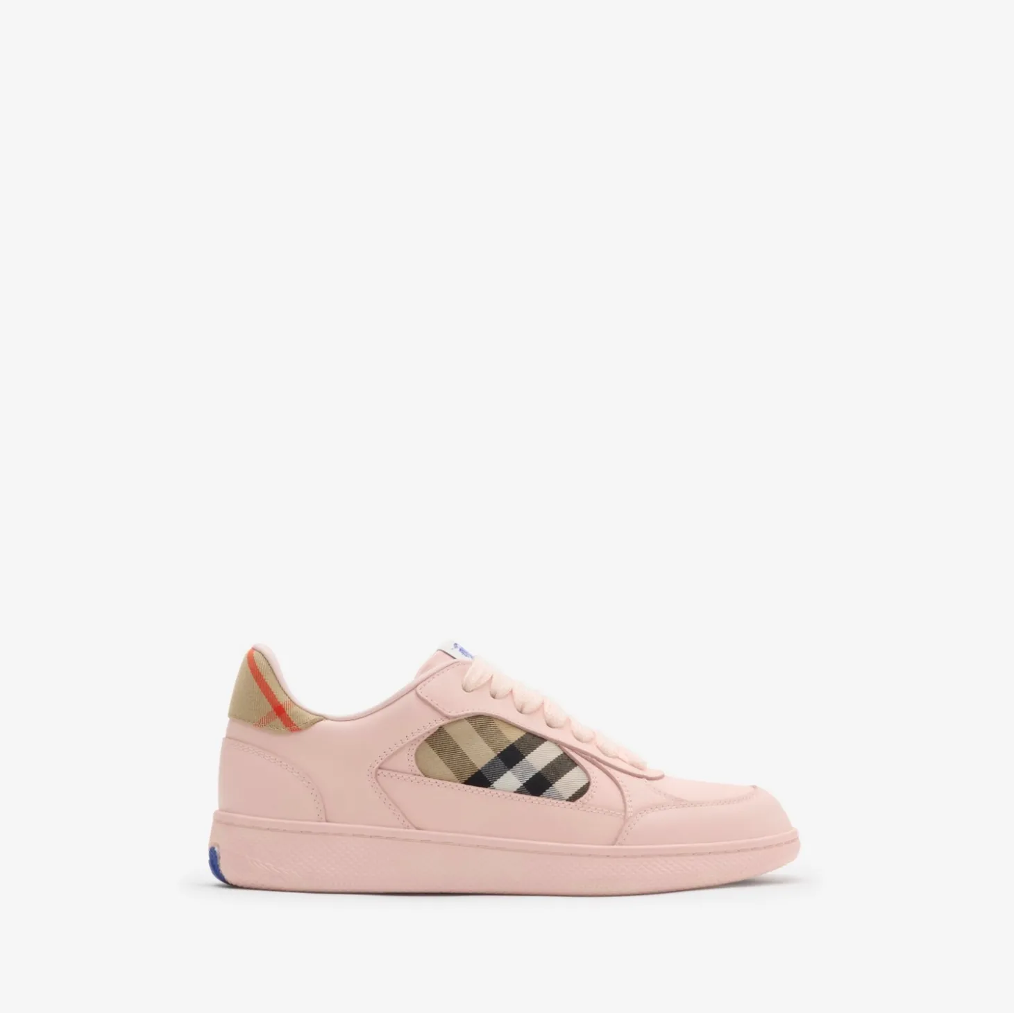 Leather and Check Terrace Sneakers