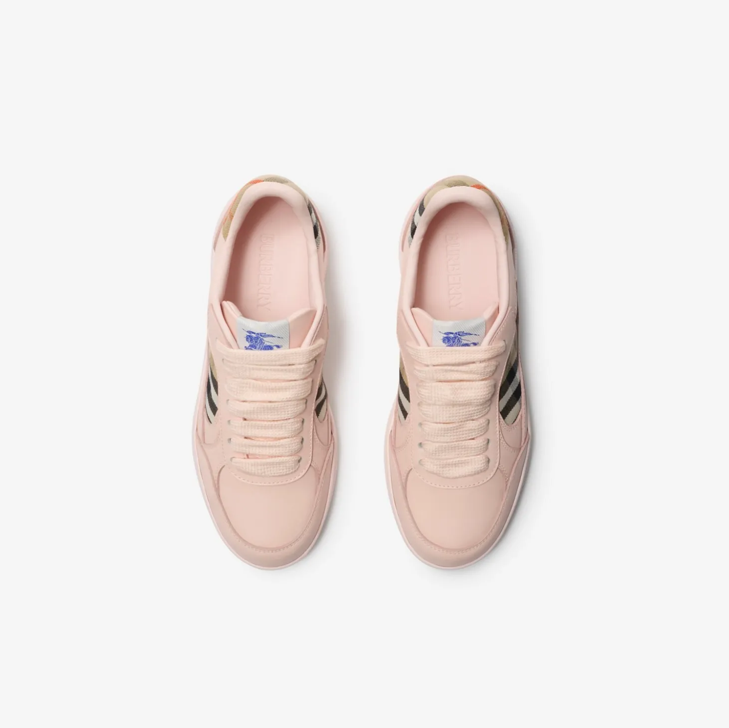Leather and Check Terrace Sneakers
