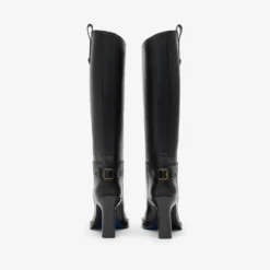 Leather Cavalier Heel Boots