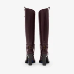Leather Cavalier Heel Boots