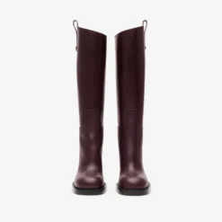 Leather Cavalier Heel Boots
