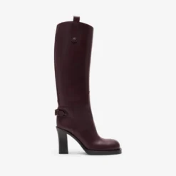 Leather Cavalier Heel Boots