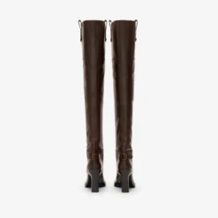Leather Cavalier Thigh-high Heel Boots