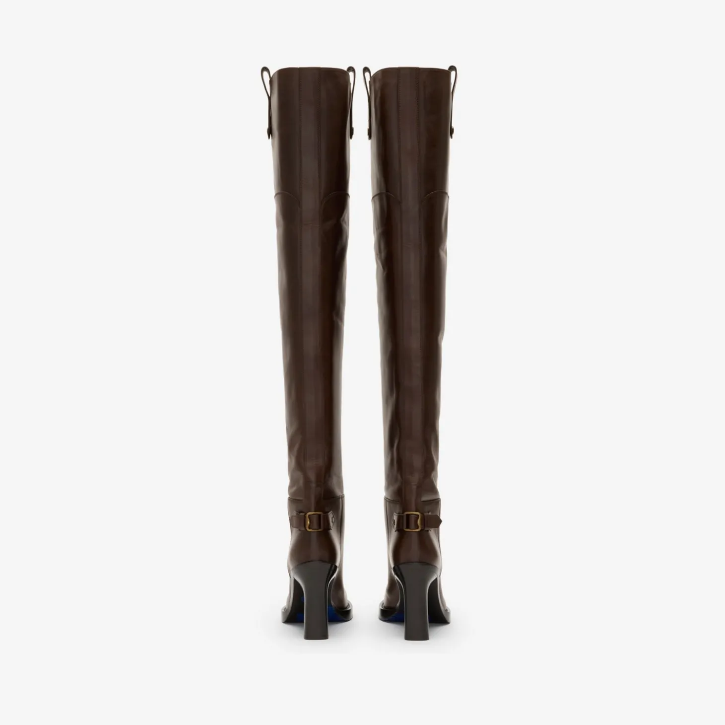 Leather Cavalier Thigh-high Heel Boots