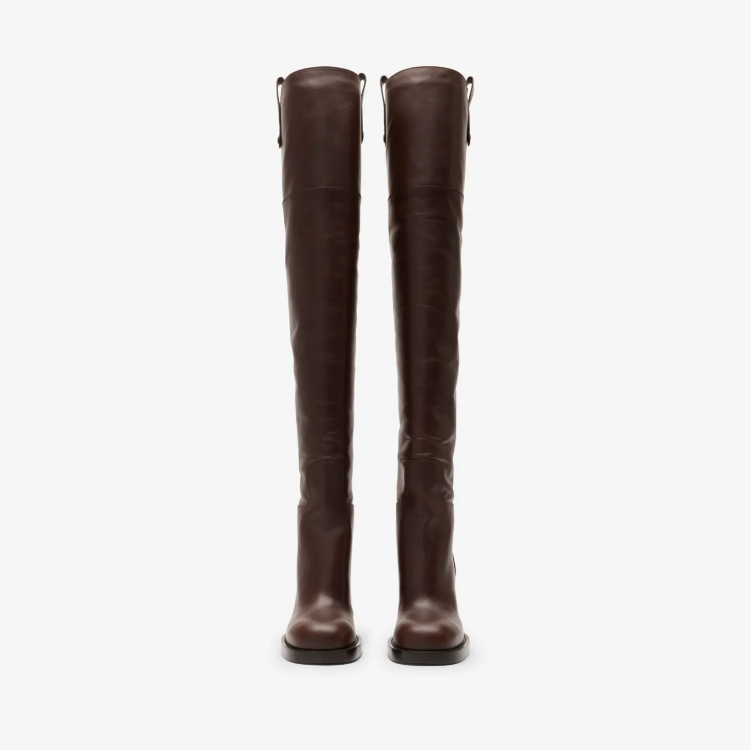 Leather Cavalier Thigh-high Heel Boots