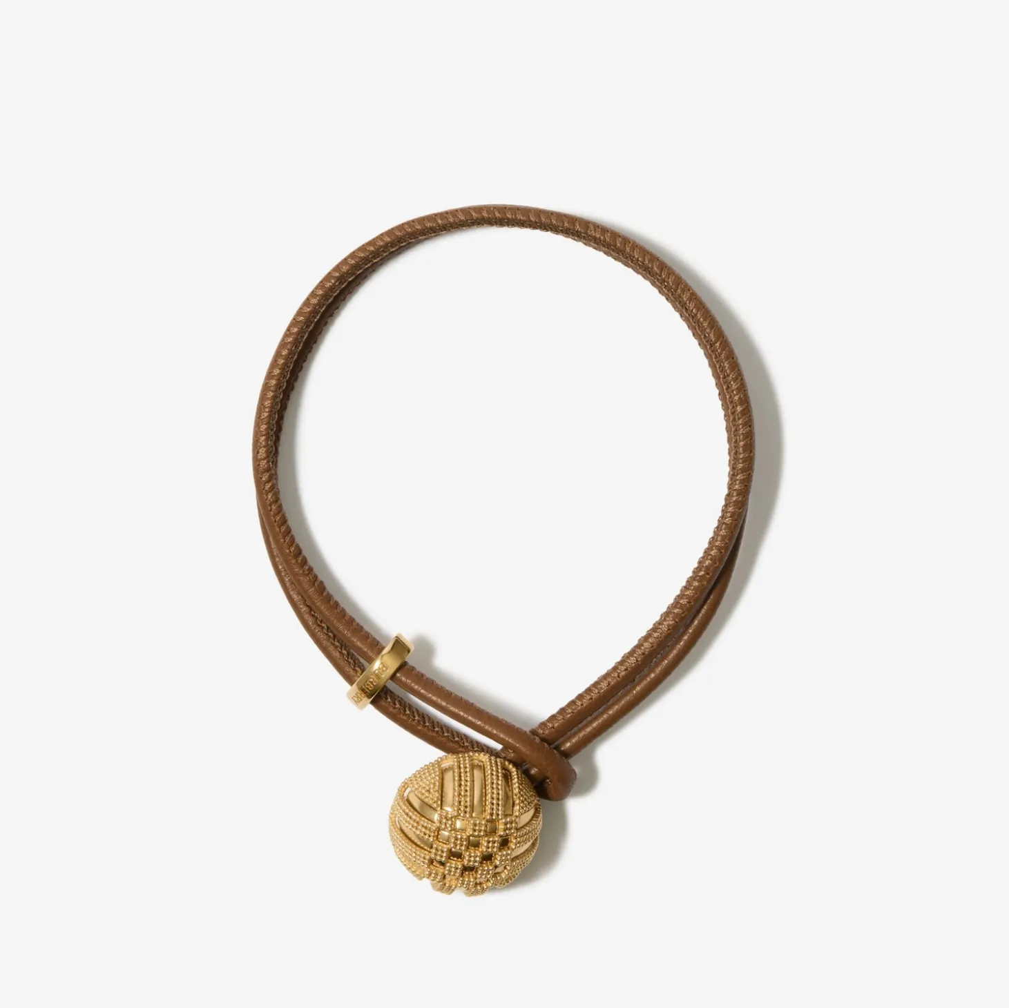 Leather Check Granulation Bracelet