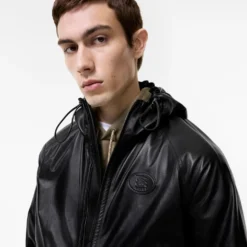 Leather Clapton Hooded Jacket