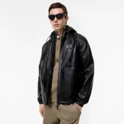 Leather Clapton Hooded Jacket