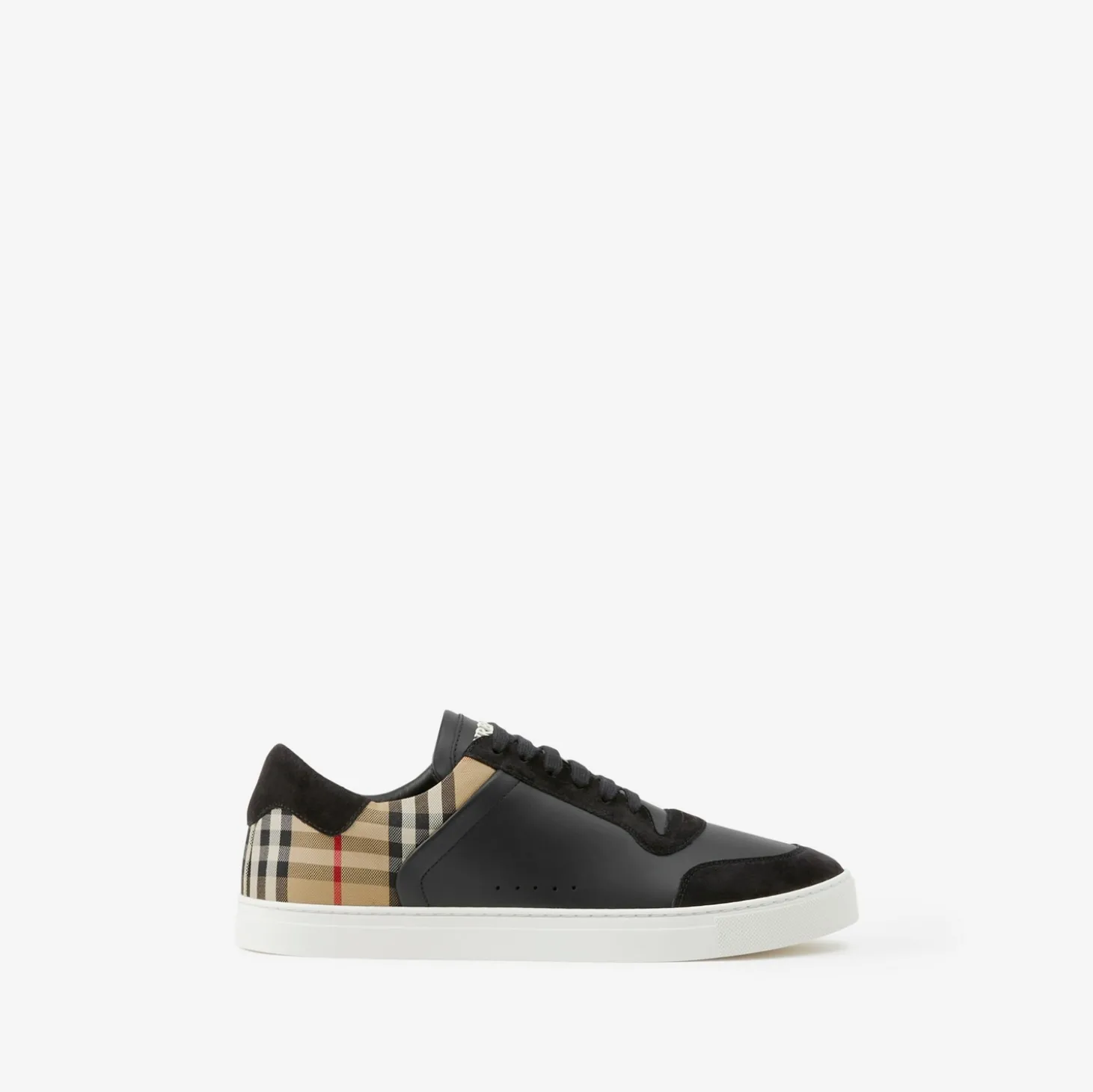 Leather, Suede and Check Sneakers