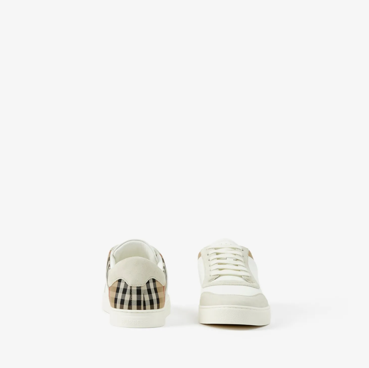 Leather, Suede and Check Sneakers