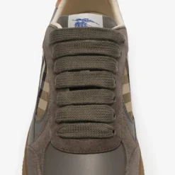 Leather, Suede and Check Terrace Sneakers​