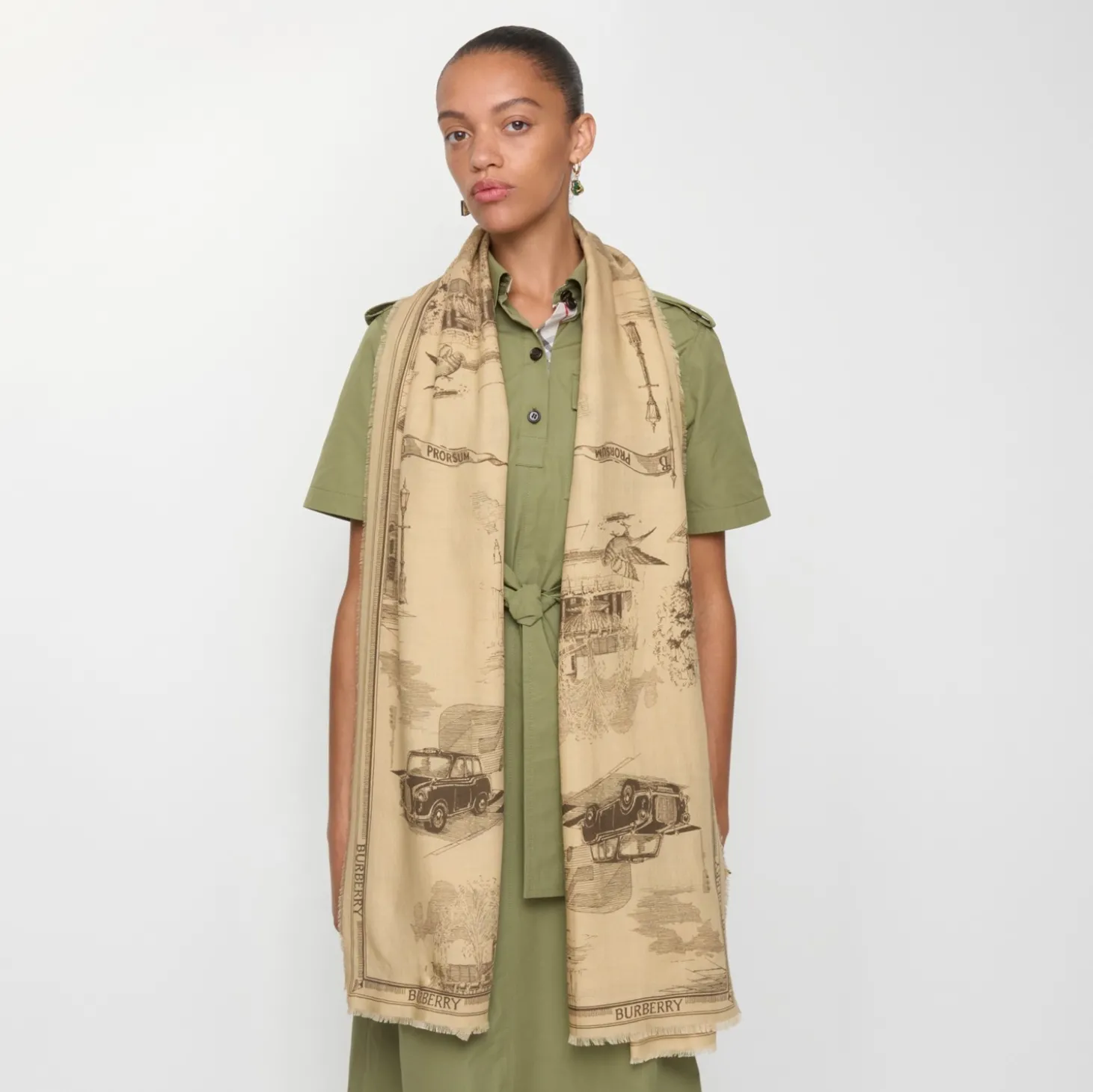 London Landmarks Wool Silk Scarf