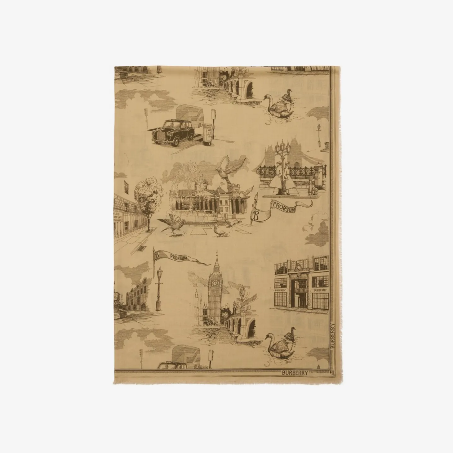 London Landmarks Wool Silk Scarf