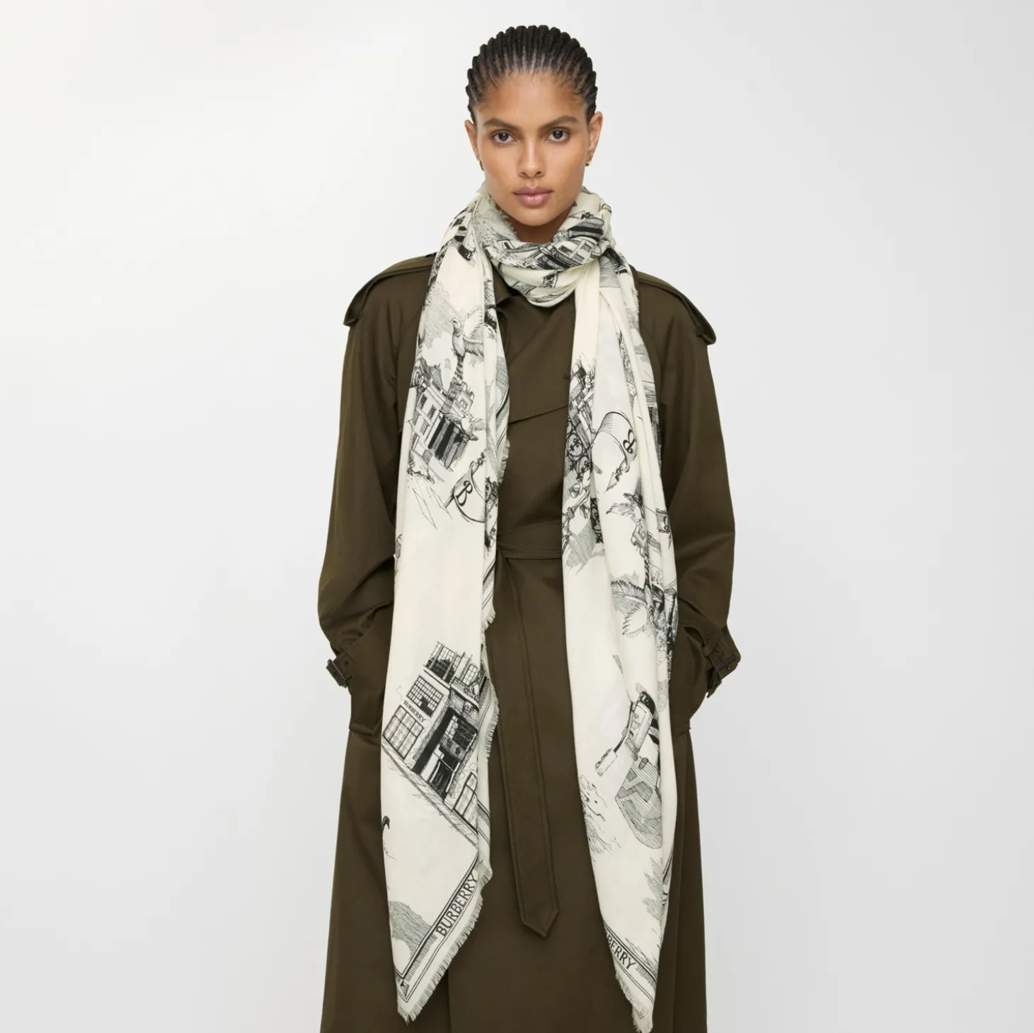 London Landmarks Wool Silk Scarf