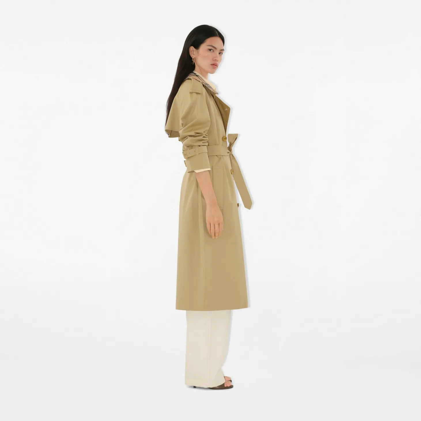 Long Check Collar Castleford Trench Coat